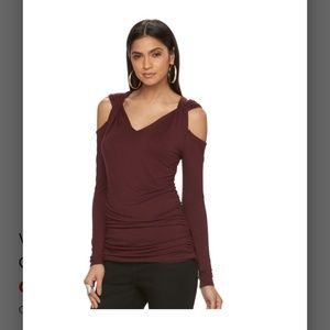 Women's Jennifer Lopez Ruched Cold-Sholder Top